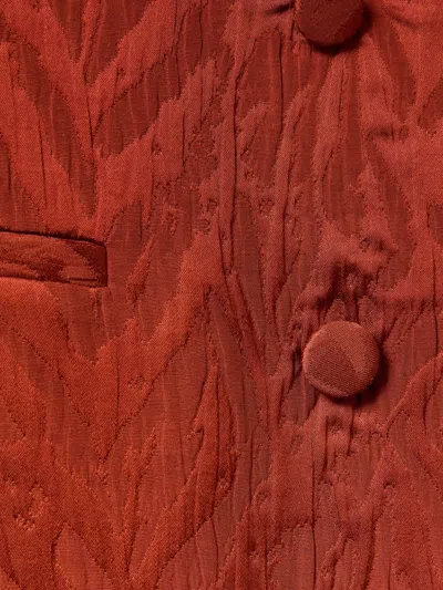 La Doublej Textured Double-breasted Jacket In Brown