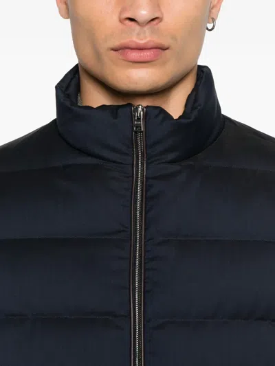 Herno Padded Zip-front Jacket In Blue