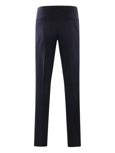 Tagliatore Notched Single-breasted Suit In Blue