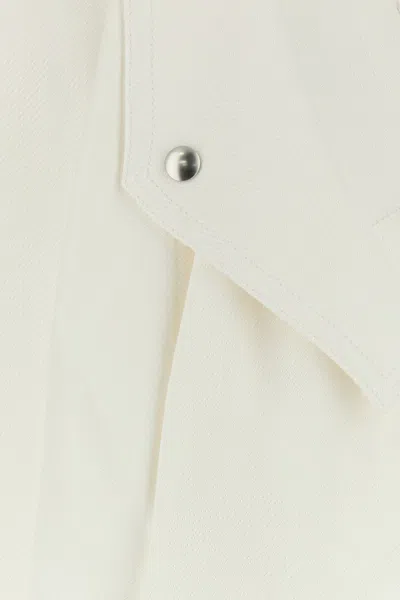 Bottega Veneta Flared High Waist Skirt With Metal Button In Neutral