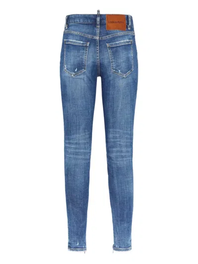 Dsquared2 Logo-patch Jeans In Blue