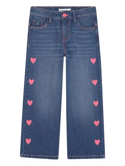 Billieblush Heart-embroidered Jeans In Blue