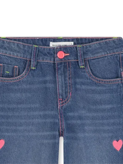Billieblush Heart-embroidered Jeans In Blue