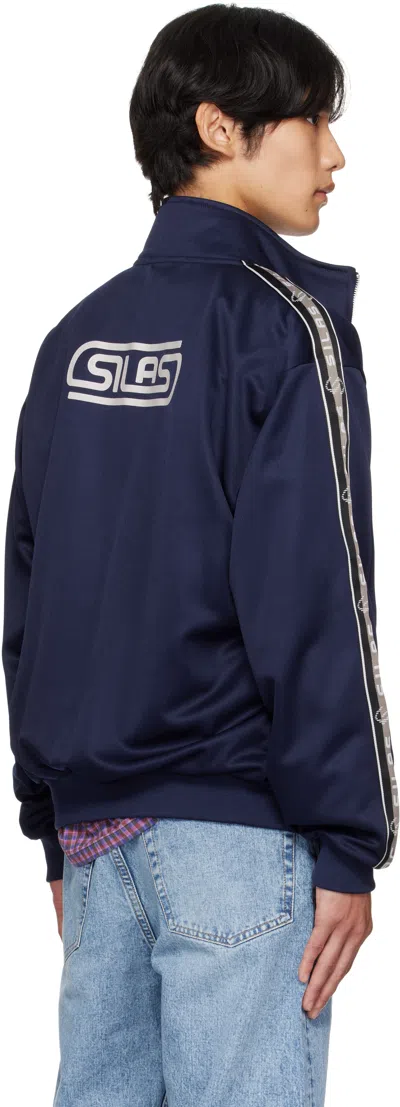 Silas Navy Logo Track Jacket In Blue