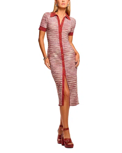 Ramy Brook Elijah Space Dye Knit Short-sleeve Midi Dress In Multi