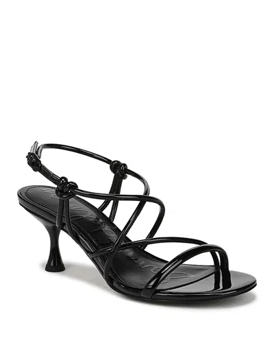 Sam Edelman Riana Strapy Heel Sandal Black Paten Leather