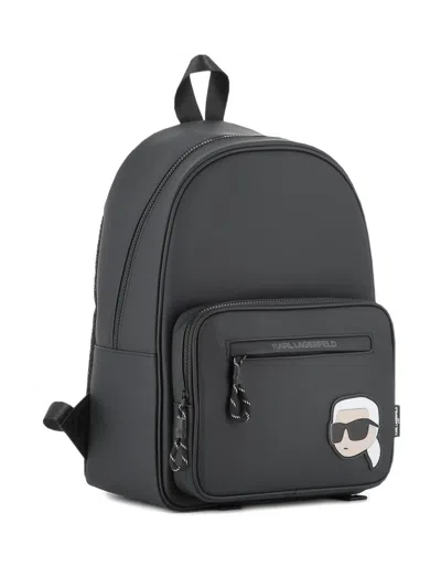 Karl Lagerfeld Logo-patch Backpack In Black