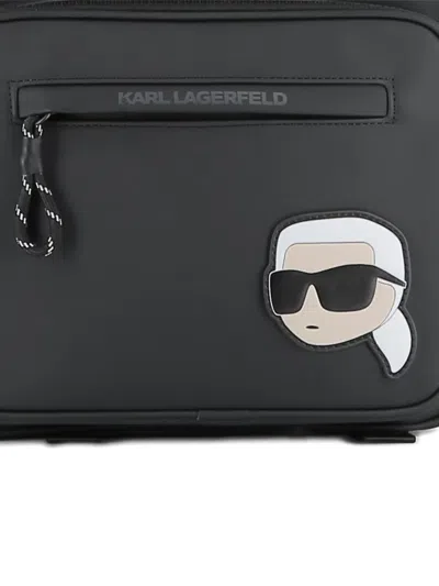 Karl Lagerfeld Logo-patch Backpack In Black
