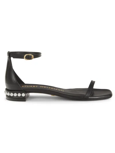 Stuart Weitzman Nudistcurve Block Heel Sandals In Black