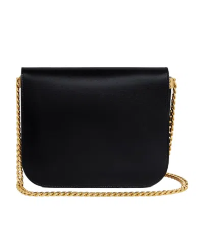 Celine College Triomphe Bag In Shiny Calfskin In Black