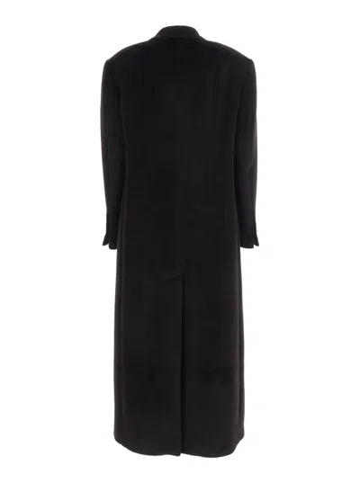 Tagliatore Double-breasted Jacket With Structured Shoulders And Flap Pockets In Black