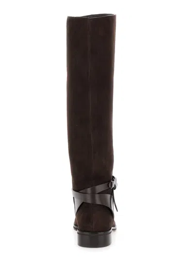 Jimmy Choo Lawton Knee Boot Flat In Brown