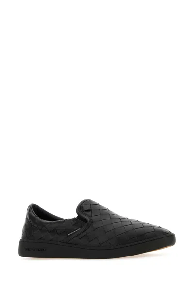 Bottega Veneta Black Calf Leather Sawyer Slip On Sneaker In Black