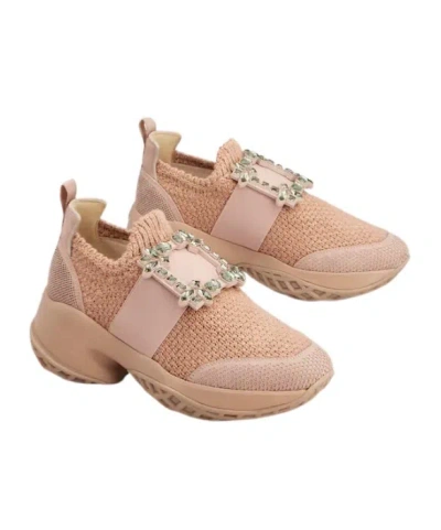 Roger Vivier Viv' Run Sneakers In Knit In Pink