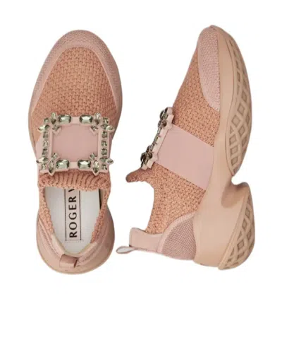 Roger Vivier Viv' Run Sneakers In Knit In Pink