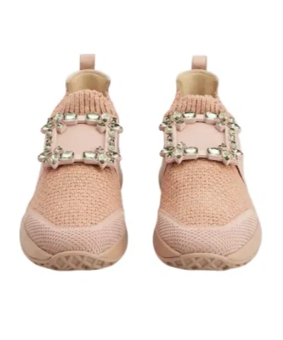 Roger Vivier Viv' Run Sneakers In Knit In Pink