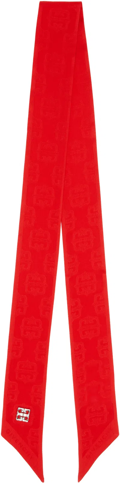 Givenchy Red 4g Liquid Bandeau Rivet Bandeau Scarf In Red