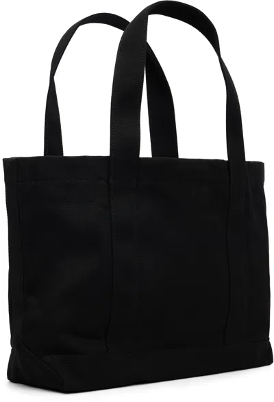 We11 Done Black Varsity Canvas Tote In Black