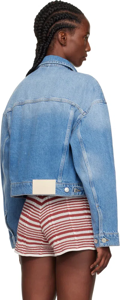 Holzweiler Blue Cropped Denim Jacket In Blue