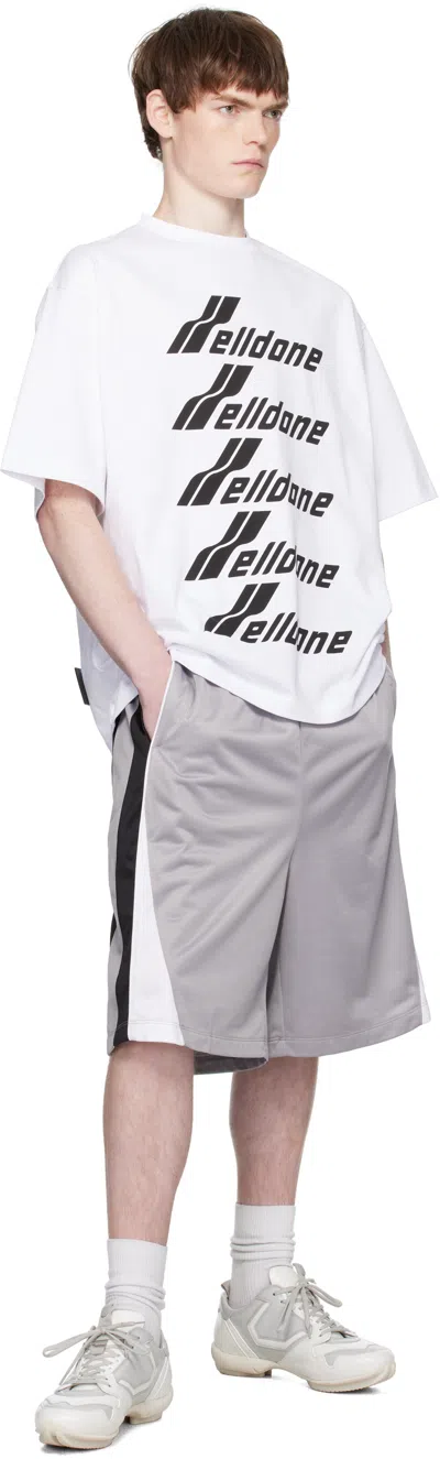 We11 Done White 'welldone' Front Logo T-shirt In White
