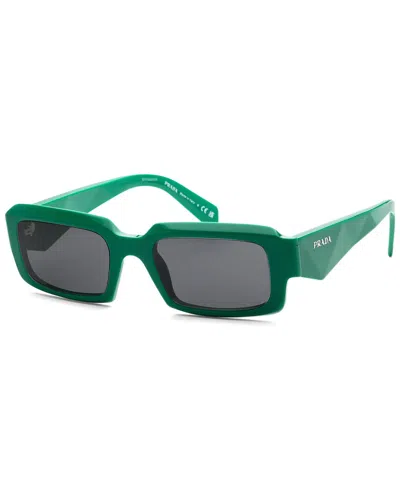 Prada Pr 27zs 11l08z Rectangle Sunglasses In Green
