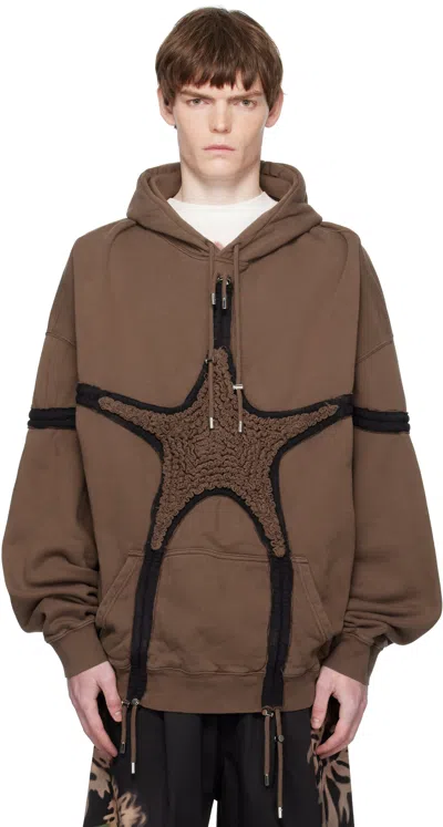 Collina Strada Brown Soft Star Hoodie In Brown