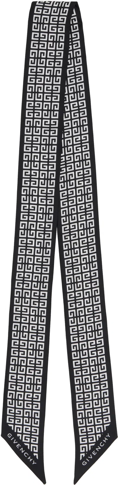 Givenchy Black 4g All Over Bandeau Scarf In Blue