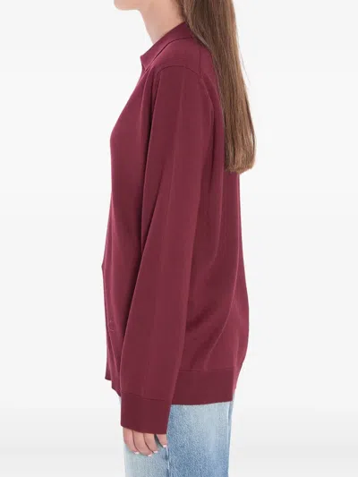 Gucci Women Ultrafine Wool Polo Shirt In Burgundy