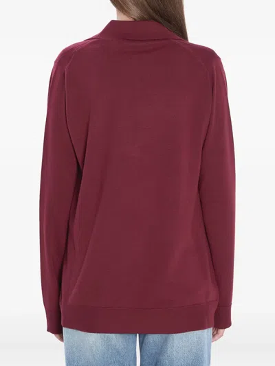 Gucci Women Ultrafine Wool Polo Shirt In Burgundy