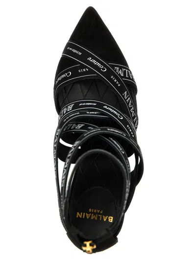 Balmain 'couture Ribbon-print' Pumps In Black