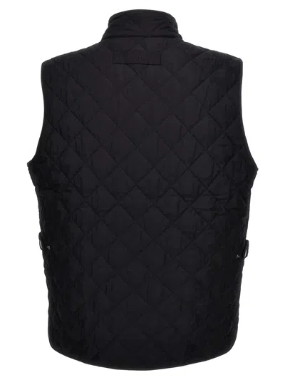 Barbour Quilted Vest Adjustable Waistband In Blue