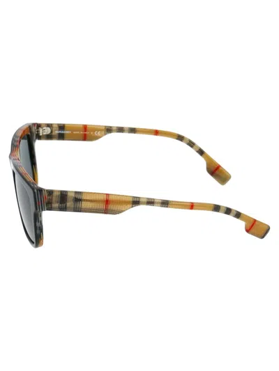 Burberry Top Black On Vintage Check Acetate Sunglasses In Green
