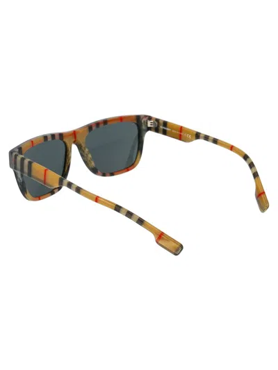 Burberry Top Black On Vintage Check Acetate Sunglasses In Green
