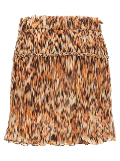 Isabel Marant Roumi Printed Cotton Skirt In Orange