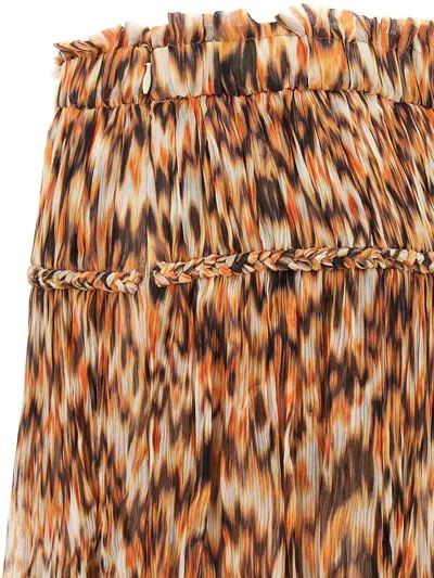 Isabel Marant Roumi Printed Cotton Skirt In Orange