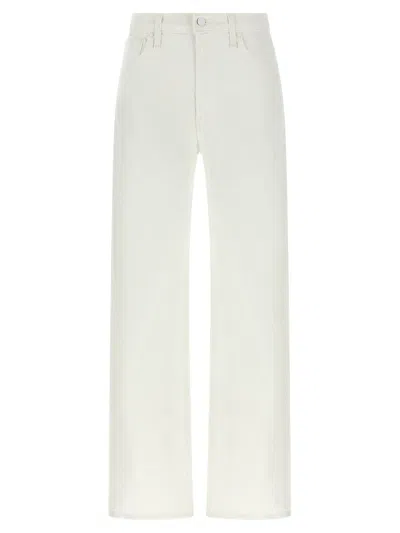 Mother 'the Dodger Sneak' White Five Pocket Jeans In Cotton Woman In White