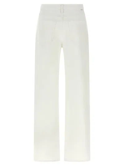 Mother 'the Dodger Sneak' White Five Pocket Jeans In Cotton Woman In White