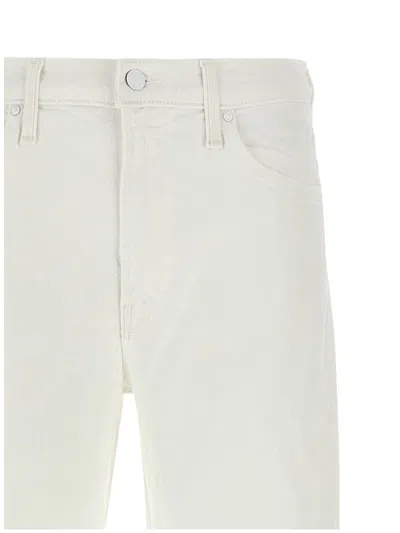 Mother 'the Dodger Sneak' White Five Pocket Jeans In Cotton Woman In White