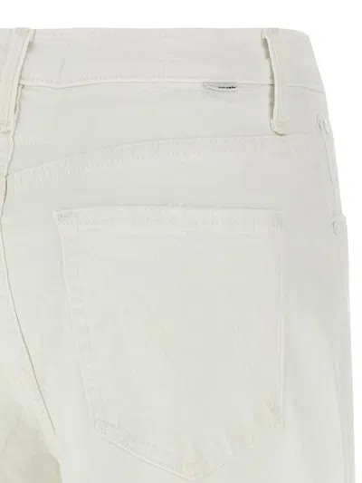 Mother 'the Dodger Sneak' White Five Pocket Jeans In Cotton Woman In White