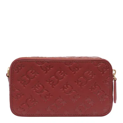 Pinko Logo Shoulder Bag In Burgundy
