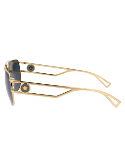 Versace Eyewear Double Bridge Aviator In Gray