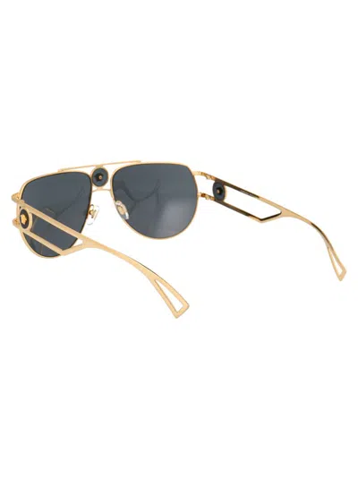 Versace Eyewear Double Bridge Aviator In Gray
