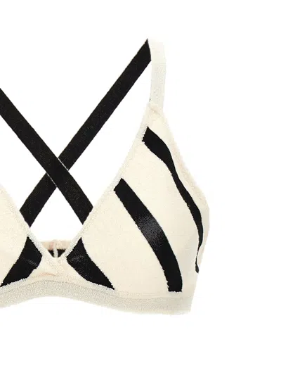 Moncler Top And Culotte Striped  Cotton Blend Set In White