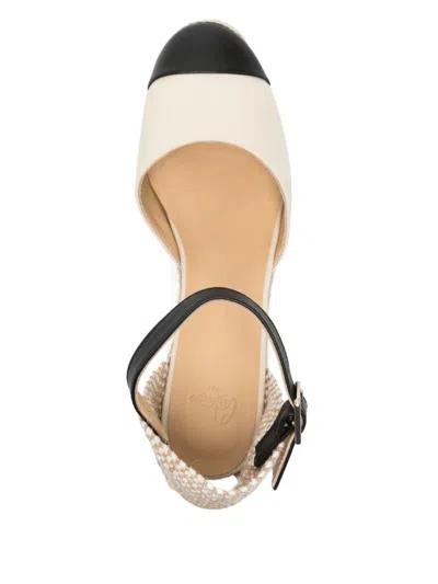 Castaã±er Coraline Canvas Espadrilles Braided Raffia Sole In White