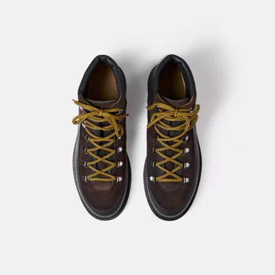 Scarosso Leather Suede Lace-up Boots In Brown