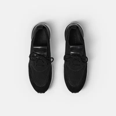 Scarosso Robbie Knitted Lace-up Sneakers In Black