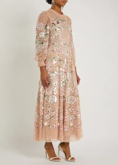 Needle & Thread Rosalie Floral Sequin-embellished Dress In Multi
