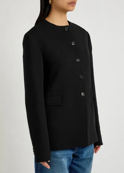 Khaite Jameson Buttoned Blazer In Black