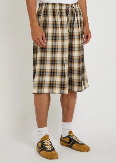Acne Studios Checked Woven Shorts In Multi