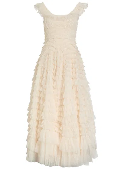 Needle & Thread Hattie Ruffled Maxi Dress In White